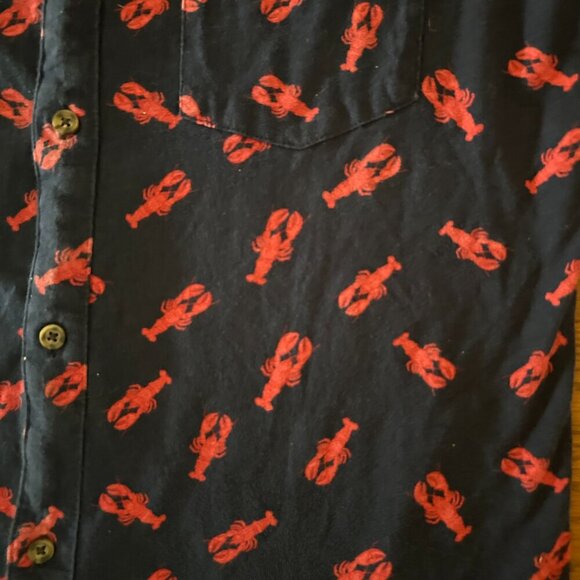 Lobster All Over Print Knit Button Down Shirt Size Medium Beach Ocean Vacation - Picture 4 of 12